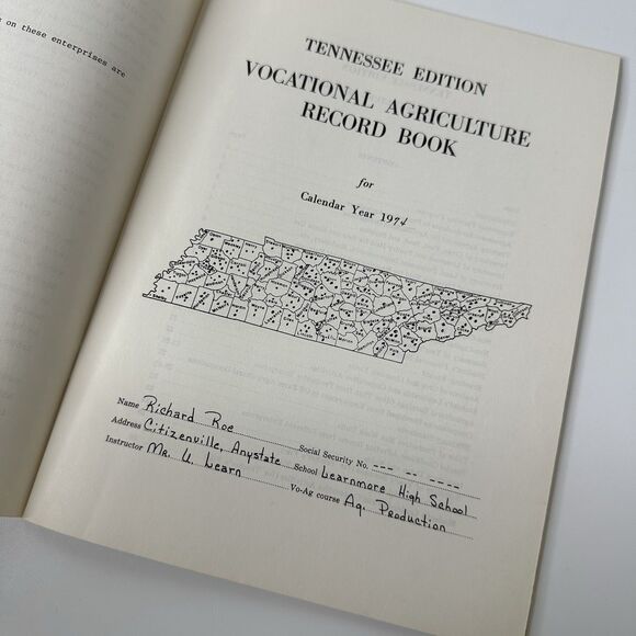 Vtg Vocational Agriculture Record Book & Instructional Guide Tennessee Edition - Picture 15 of 16